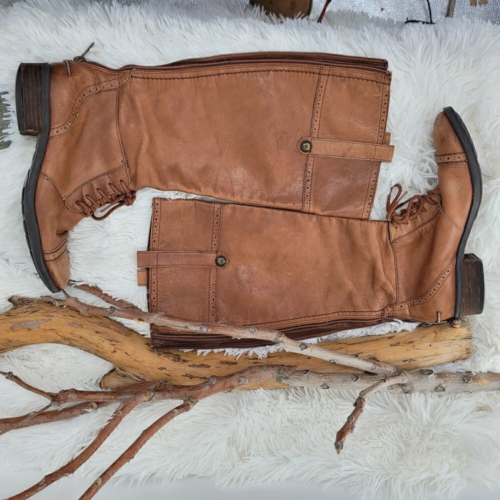 Sam edelman perron wing tip inspired lace front boots